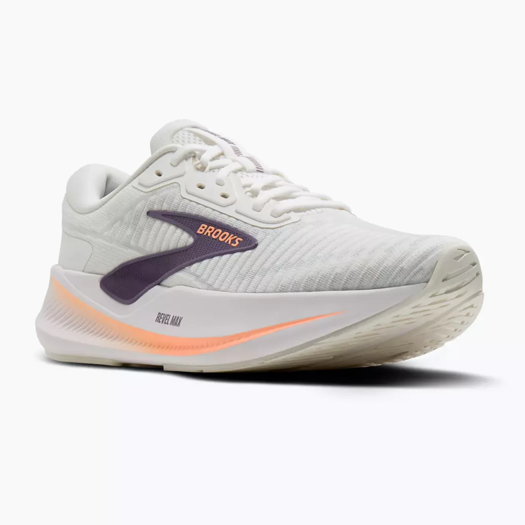 Женские Кроссовки для бега Brooks Revel Max brightwhite/mulledgrape/peach