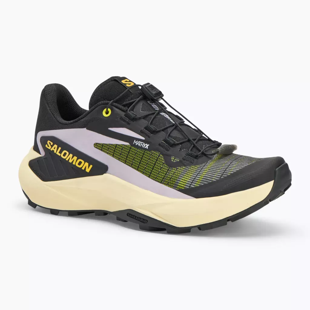 Женские Кроссовки для бега Salomon Genesis black/sulphur spring/orchid petal