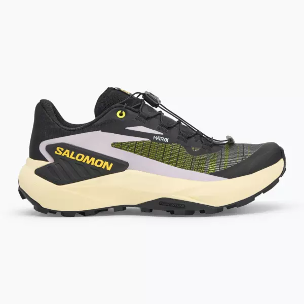 Женские Кроссовки для бега Salomon Genesis black/sulphur spring/orchid petal