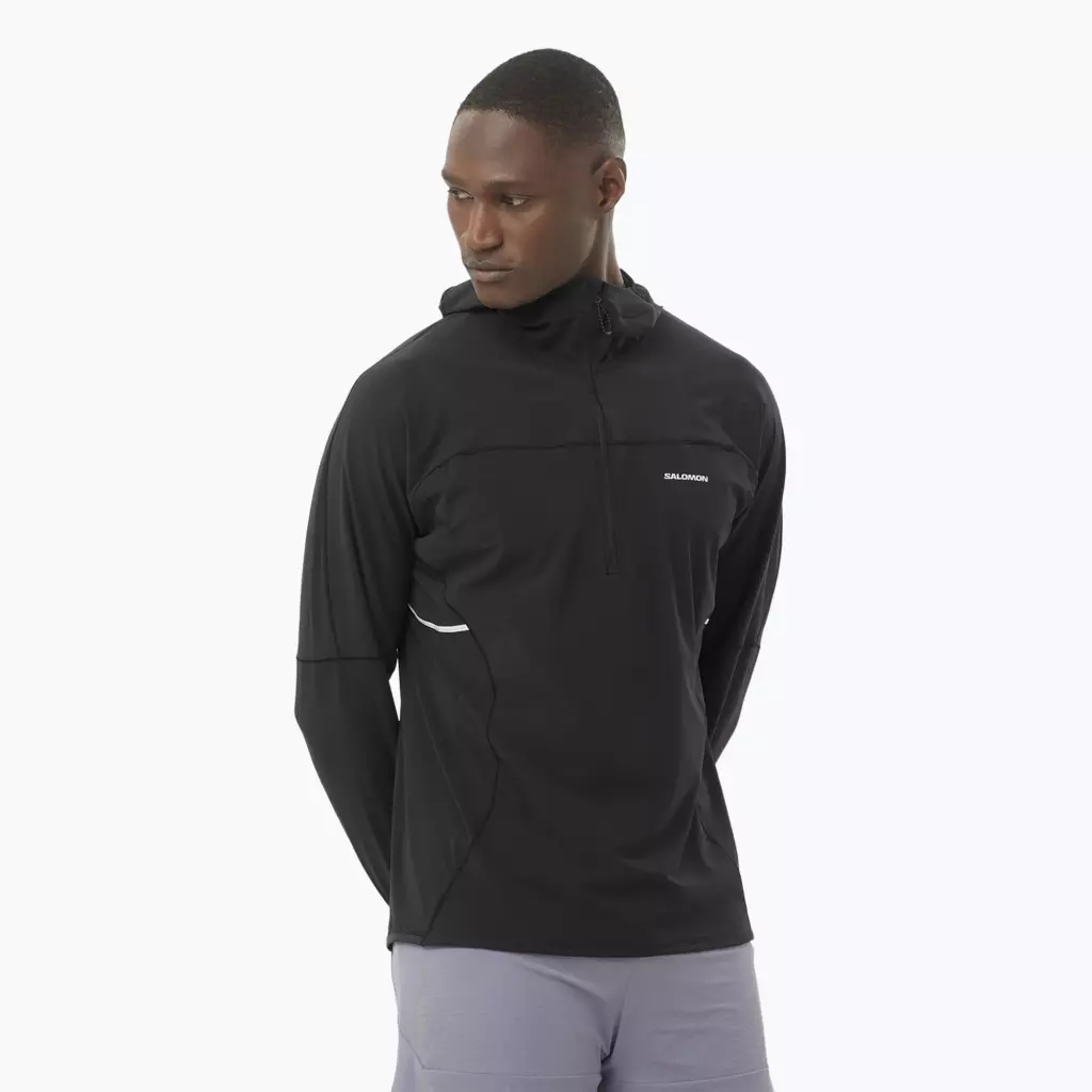 Ветровка Salomon Sense Aero Hybrid Half Zip Hooded deep black