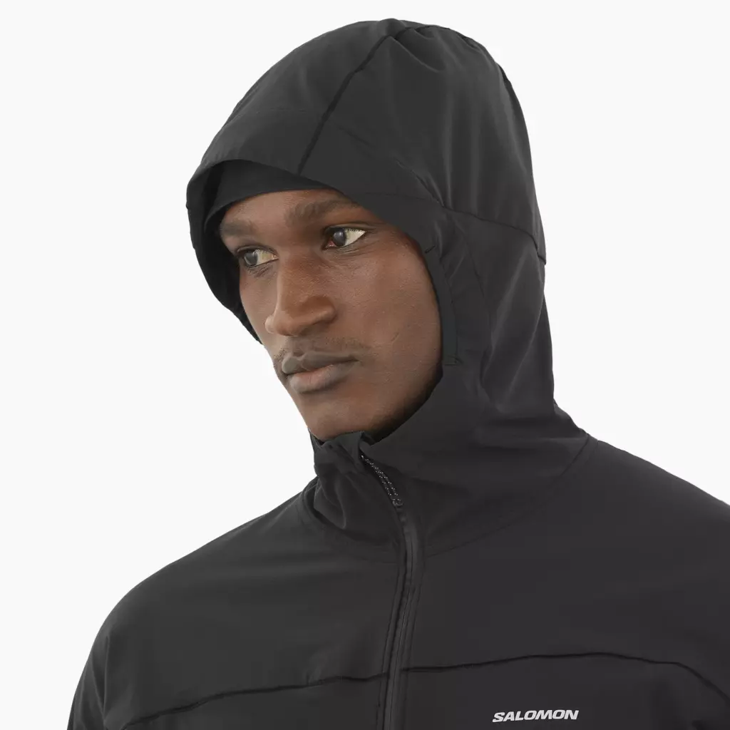 Ветровка Salomon Sense Aero Hybrid Half Zip Hooded deep black