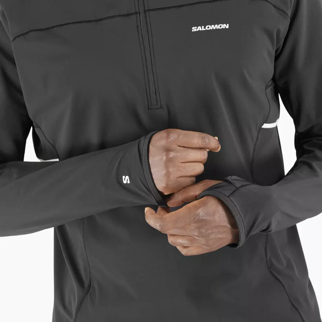 Ветровка Salomon Sense Aero Hybrid Half Zip Hooded deep black