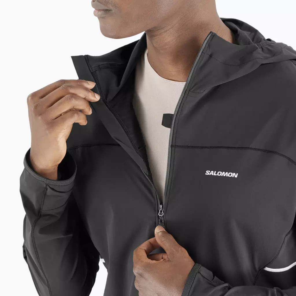 Ветровка Salomon Sense Aero Hybrid Half Zip Hooded deep black