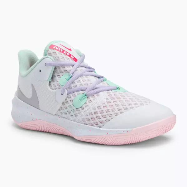 Кроссовки волейбольные Nike Zoom Hyperspeed Court SE white/mint foam/grey/violet mist/pink foam