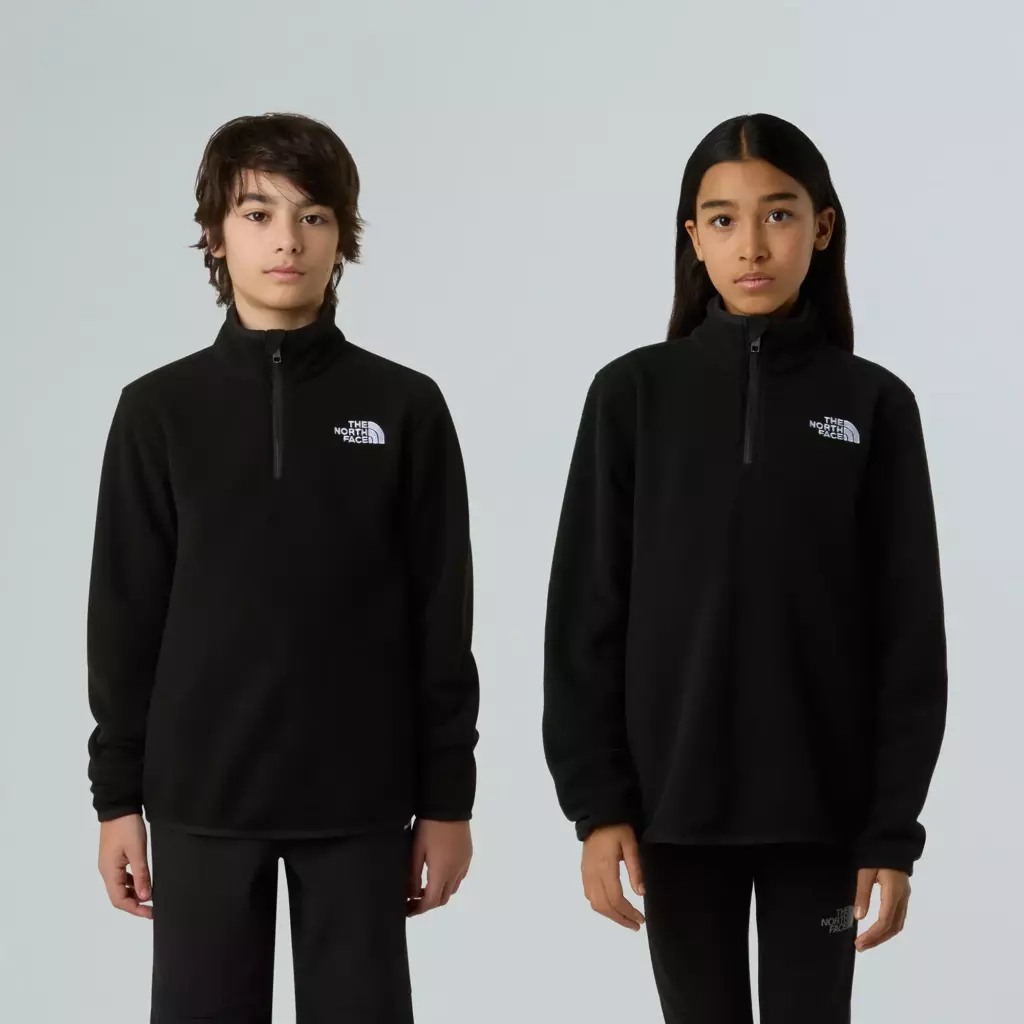 Детская флисовая кофта The North Face Teen Glacier 1/4 Zip чёрная