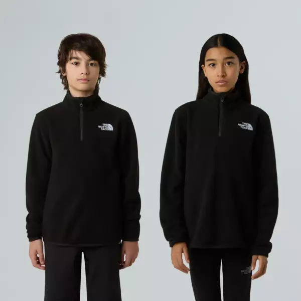 Детская флисовая кофта The North Face Teen Glacier 1/4 Zip чёрная