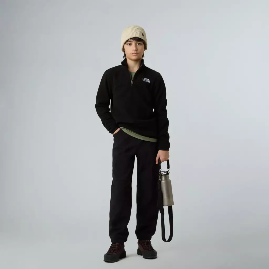 Детская флисовая кофта The North Face Teen Glacier 1/4 Zip чёрная