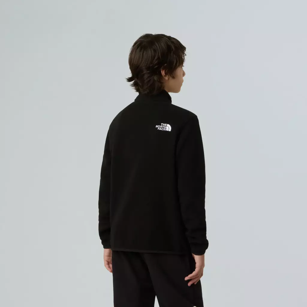 Детская флисовая кофта The North Face Teen Glacier 1/4 Zip чёрная