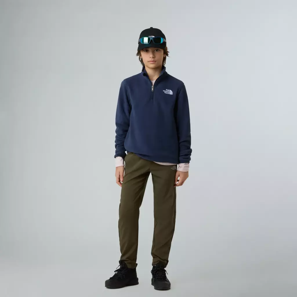 Детская флисовая кофта The North Face Teen Glacier 1/4 Zip синяя