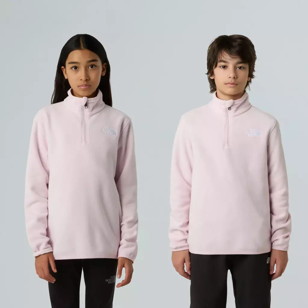 Детская флисовая кофта The North Face Teen Glacier 1/4 Zip розовая