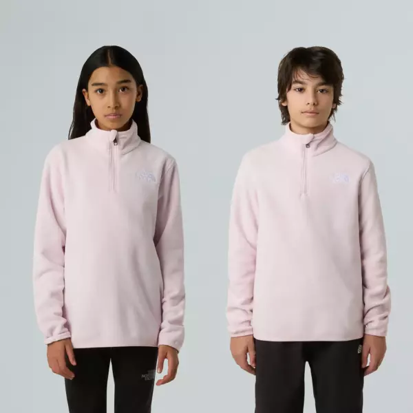Детская флисовая кофта The North Face Teen Glacier 1/4 Zip розовая