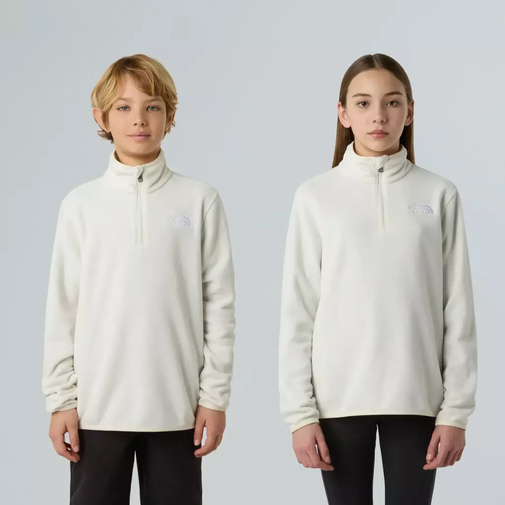 Детская флисовая кофта The North Face Teen Glacier 1/4 Zip бежевая