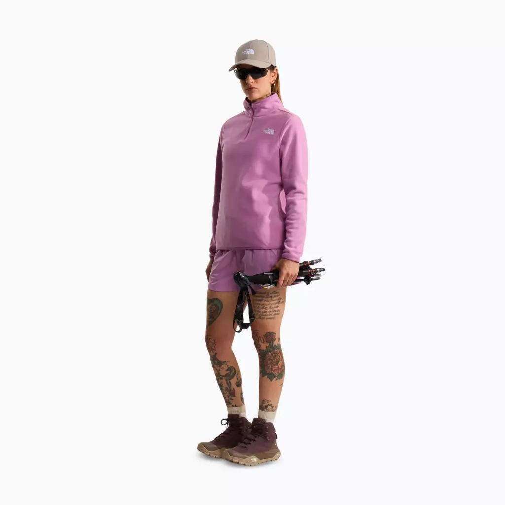 Женская флисовая толстовка The North Face Glacier Fleece 1/4 Zip hushed lavender