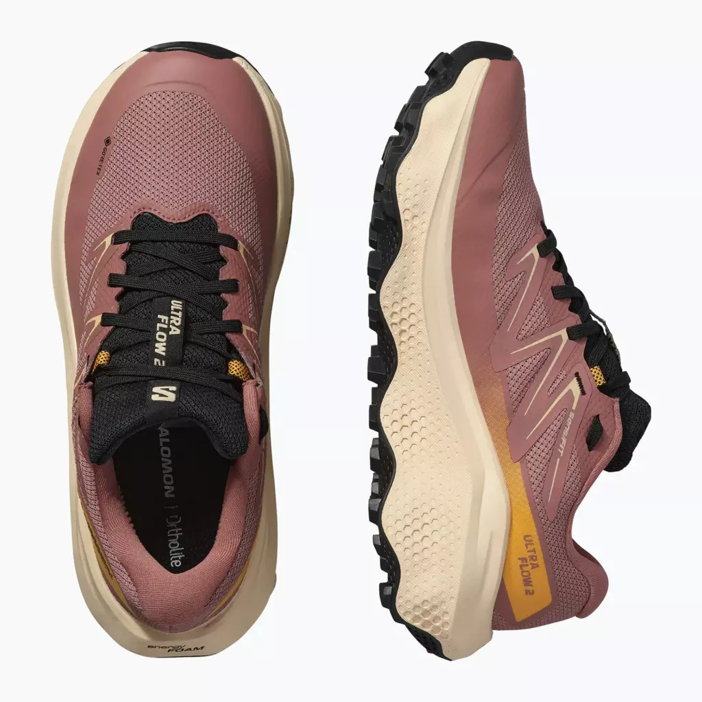 Женские Кроссовки для бега Salomon Ultra Flow 2 GTX burlwood/tender peach/warm apricot