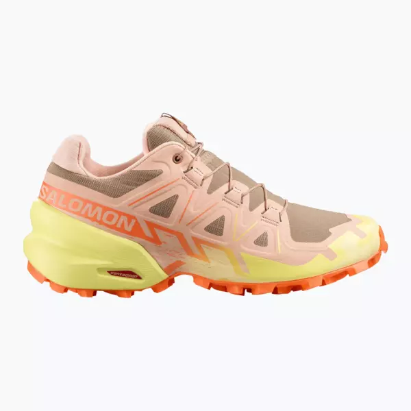 Женские Кроссовки для бега Salomon Speedcross 6 burro/sunny lime/almond cream