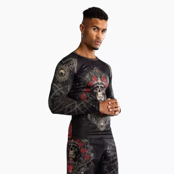 Рашгард Venum Santa Muerte 5.0 deep black/gold