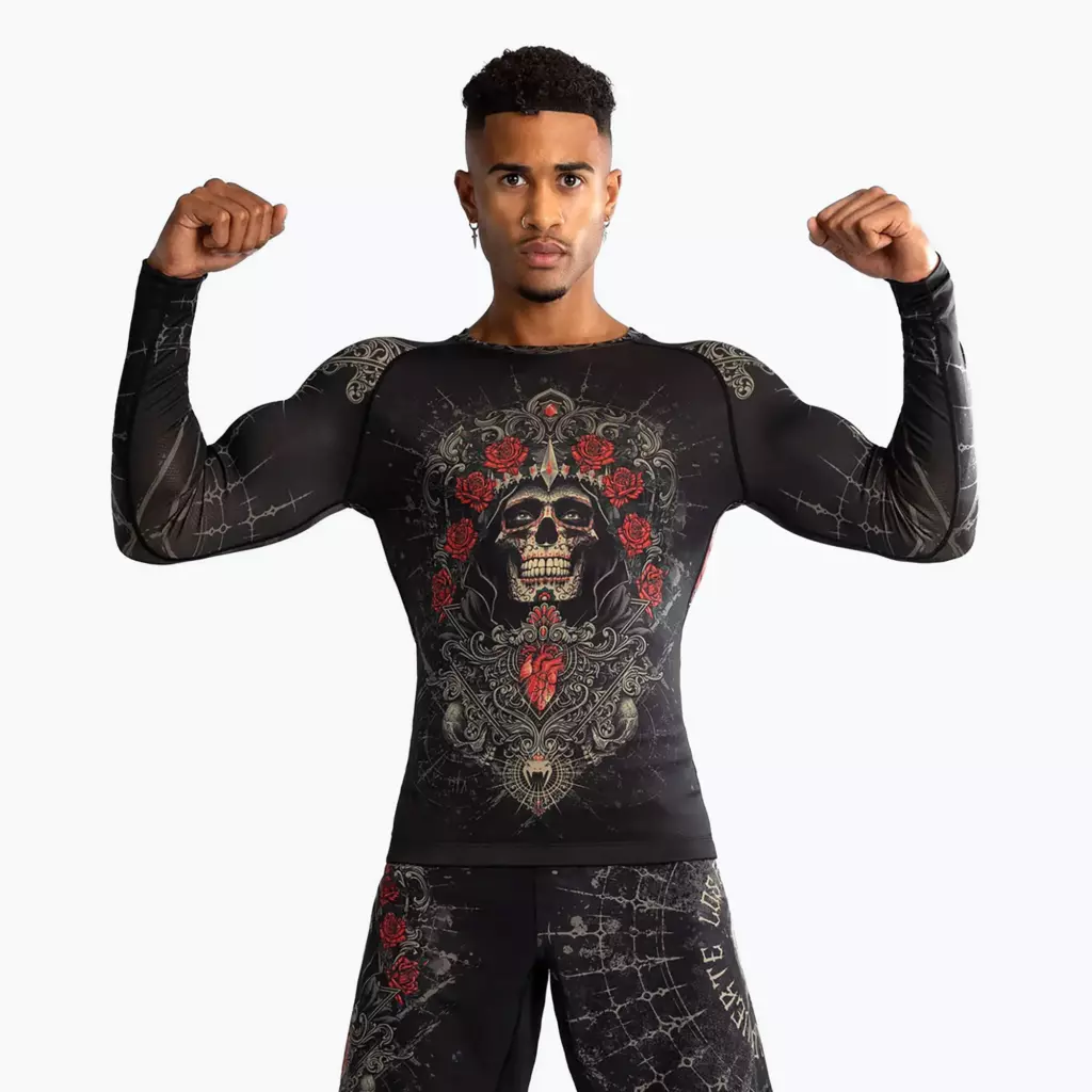 Рашгард Venum Santa Muerte 5.0 deep black/gold