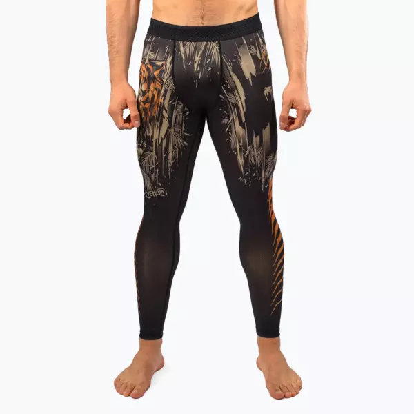 Компрессионные штаны Venum Tiger Men's Spats black/neon orange
