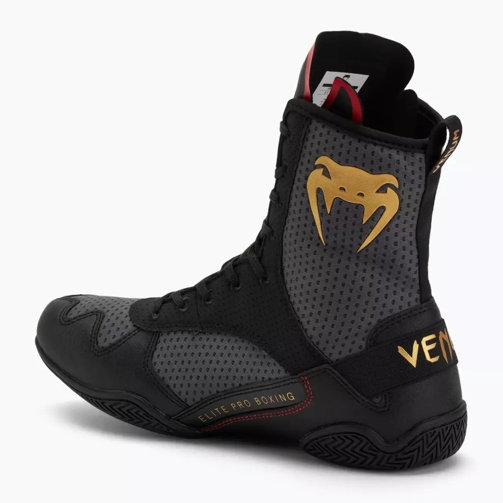 Боксёрки Venum Elite Boxing stom grey/gold logo