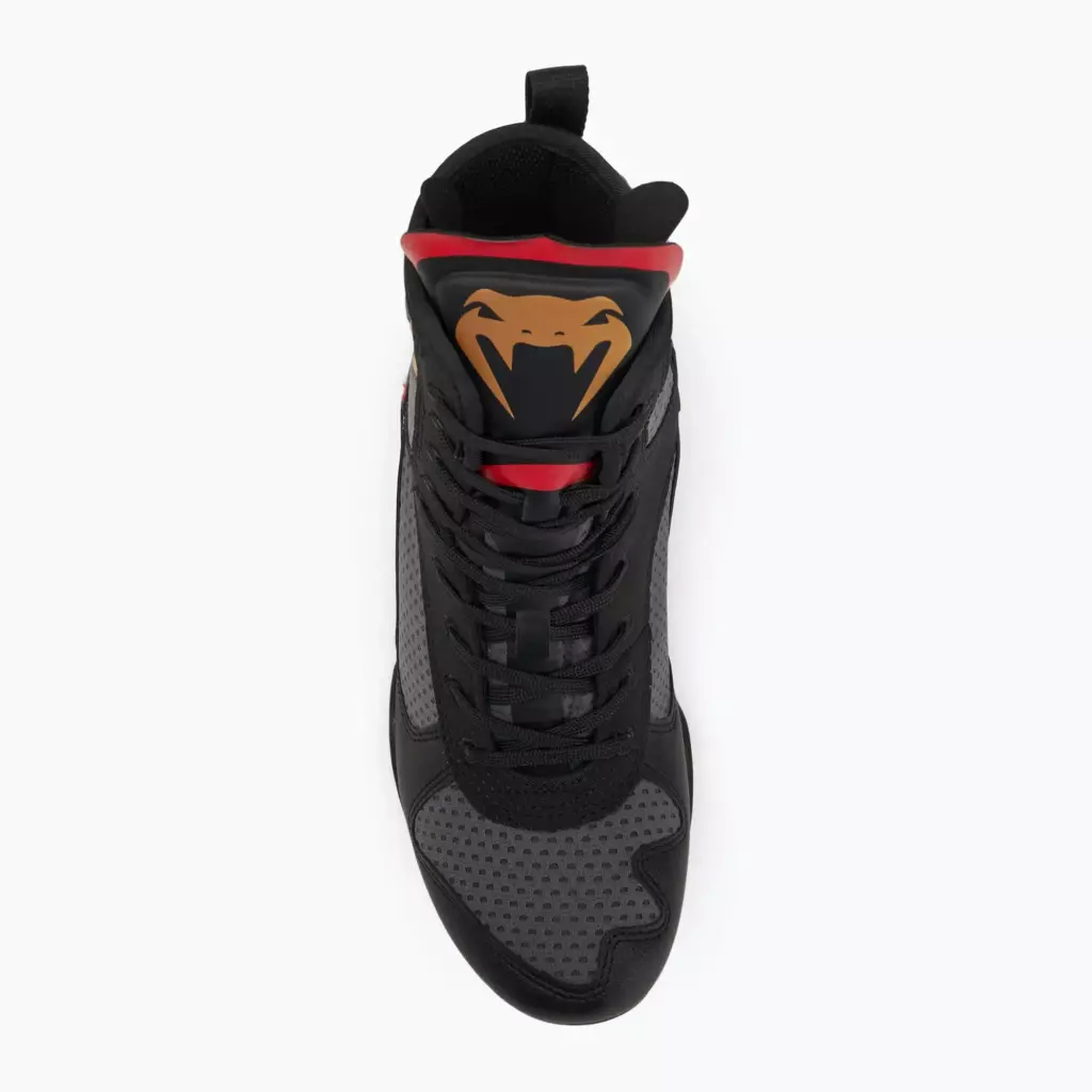 Боксёрки Venum Elite Boxing stom grey/gold logo