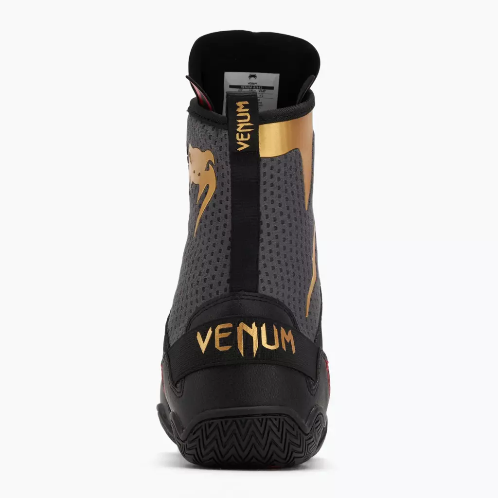 Боксёрки Venum Elite Boxing stom grey/gold logo