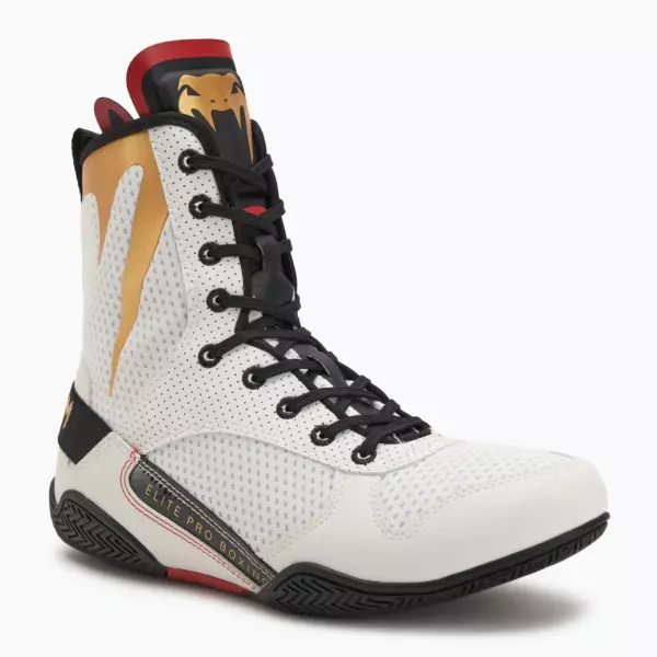 Боксёрки Venum Elite Boxing ice/gold logo
