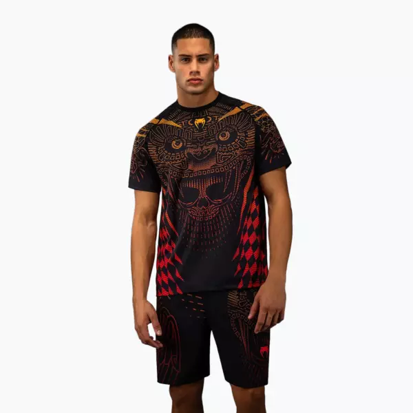 Футболка Venum Quetzal Fury Dry-Tech black/fury red/tangerine