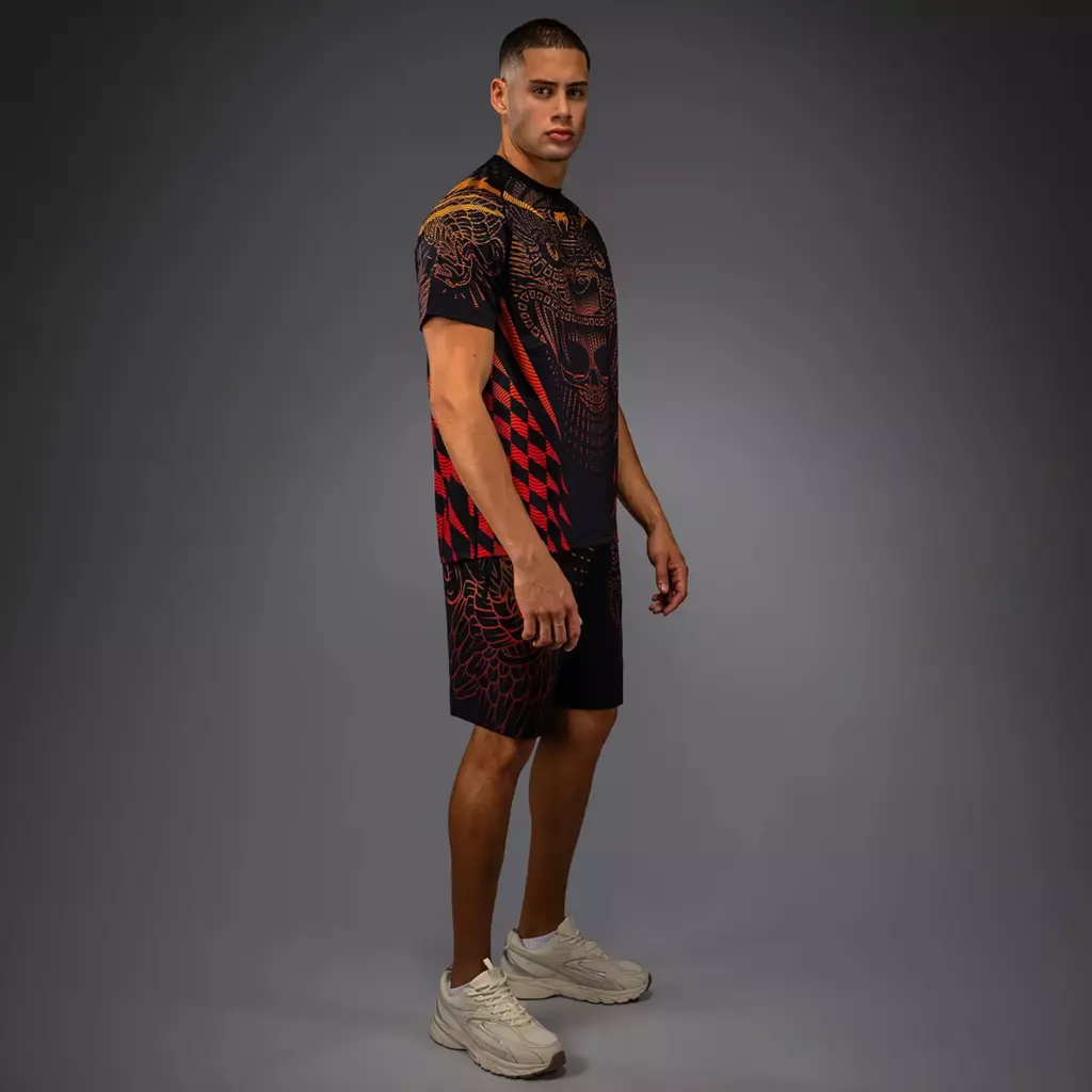 Футболка Venum Quetzal Fury Dry-Tech black/fury red/tangerine