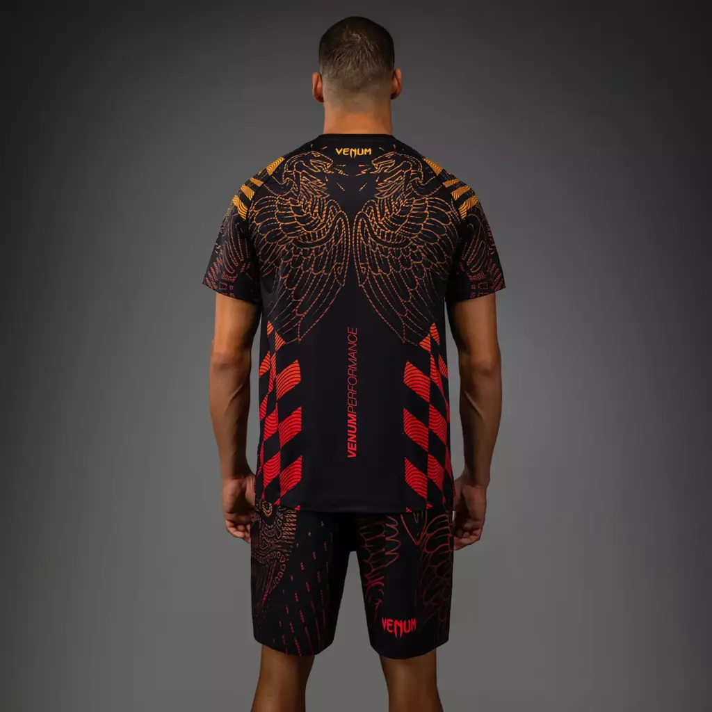 Футболка Venum Quetzal Fury Dry-Tech black/fury red/tangerine