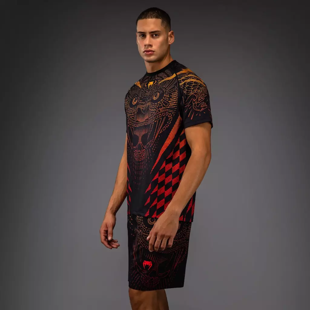 Футболка Venum Quetzal Fury Dry-Tech black/fury red/tangerine