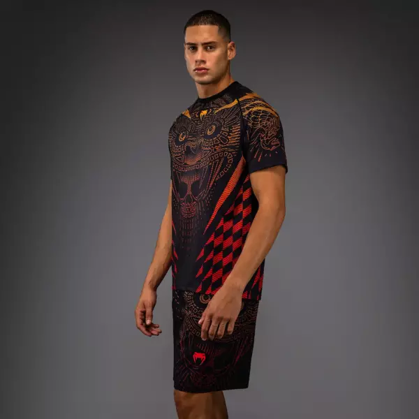 Футболка Venum Quetzal Fury Dry-Tech black/fury red/tangerine