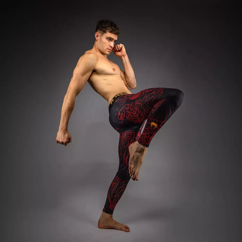 Компрессионные штаны Venum Quetzal Fury black/fury red