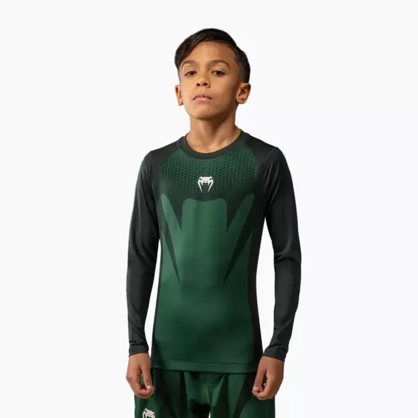 Детский Рашгард Venum Attack green/off white