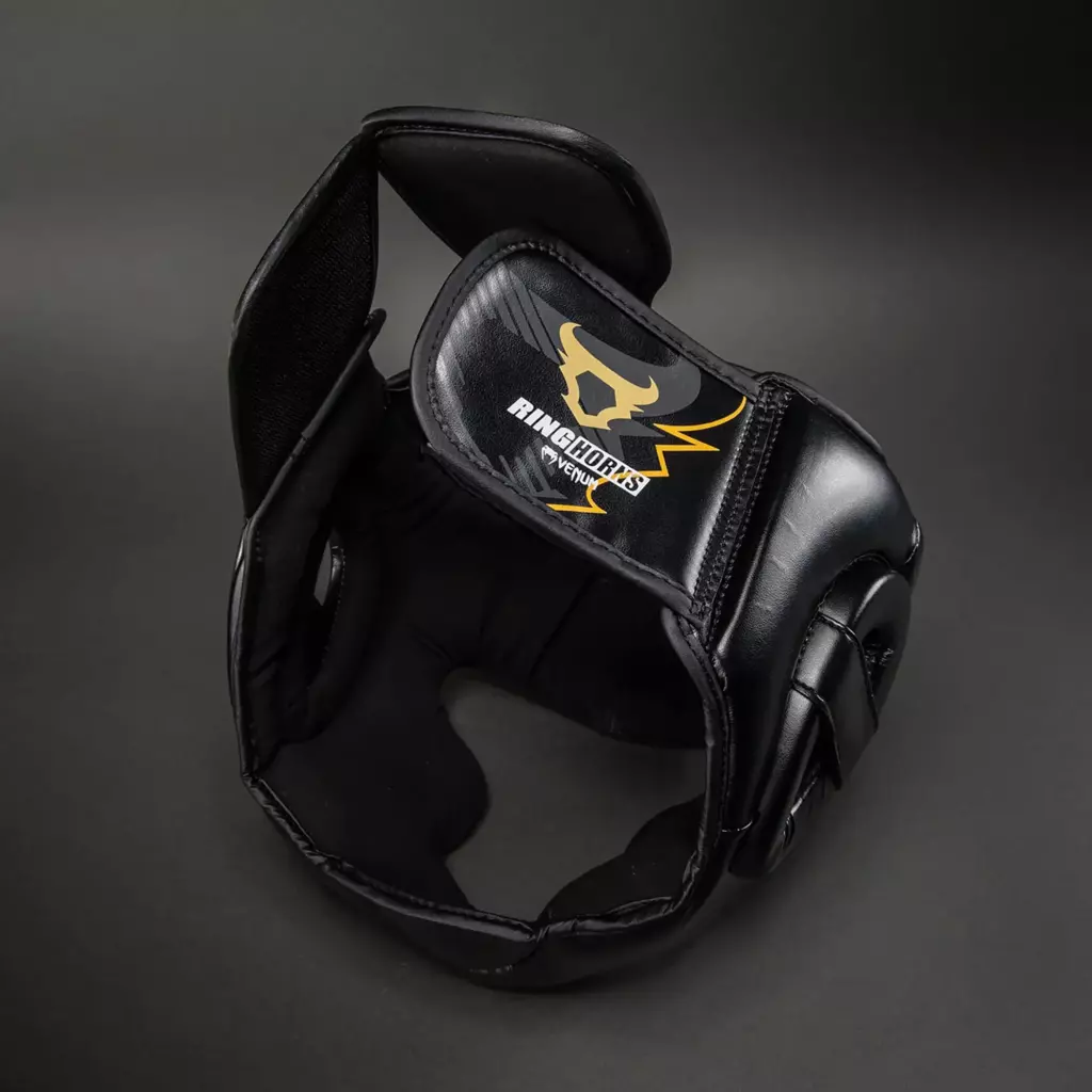 Боксёрский шлем Venum Ringhorns Charger Headgear black/gold