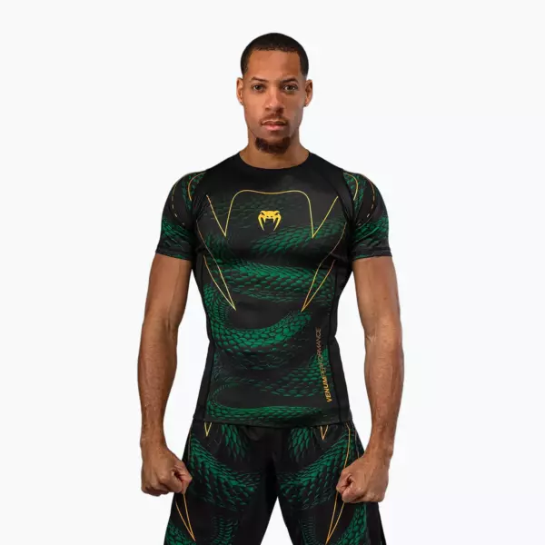 Рашгард Venum Matupa Short Sleeve black/green/gold