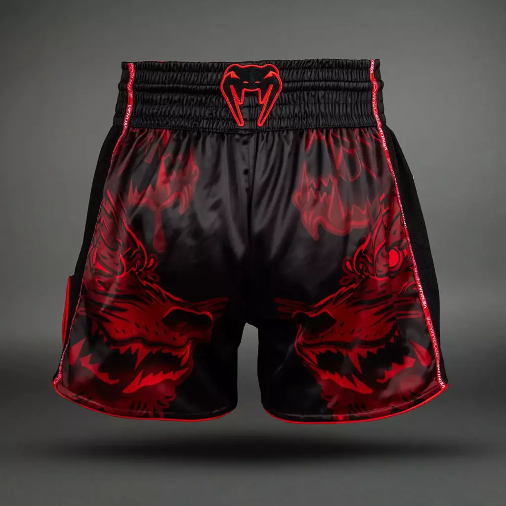 Шорты Venum Wolf Atak Muay Thai Shorts black/red