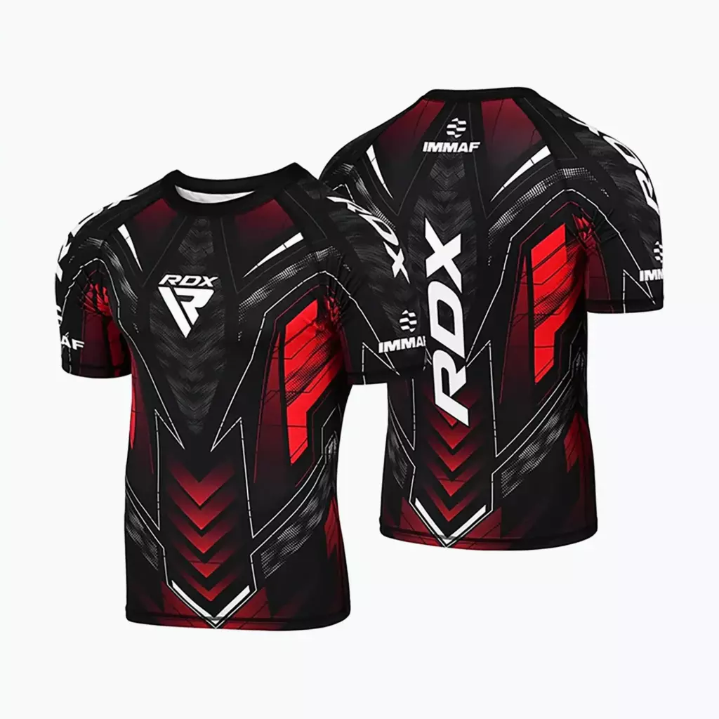 Компрессионая футболка RDX IMMAF Approved Half Sleeves Compression red
