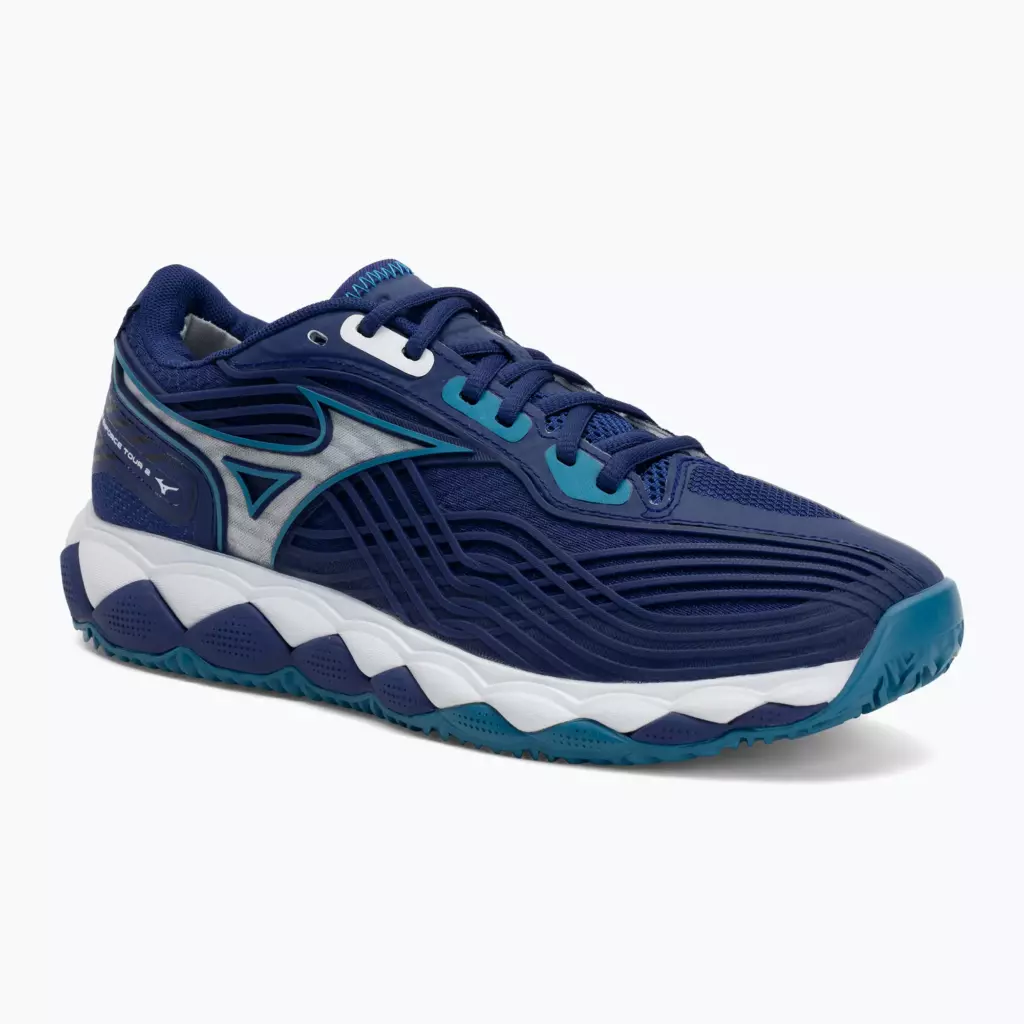 Теннисные кроссовки Mizuno Wave Enforce Tour 2 CC bellwether blue/ white/ fjord blue