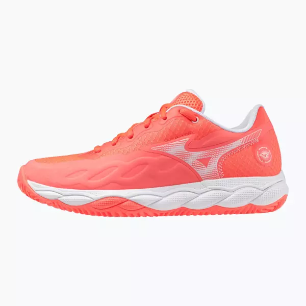 Женские Теннисные кроссовки Mizuno Wave Enforce Court CC W calypso coral/white/barely pink