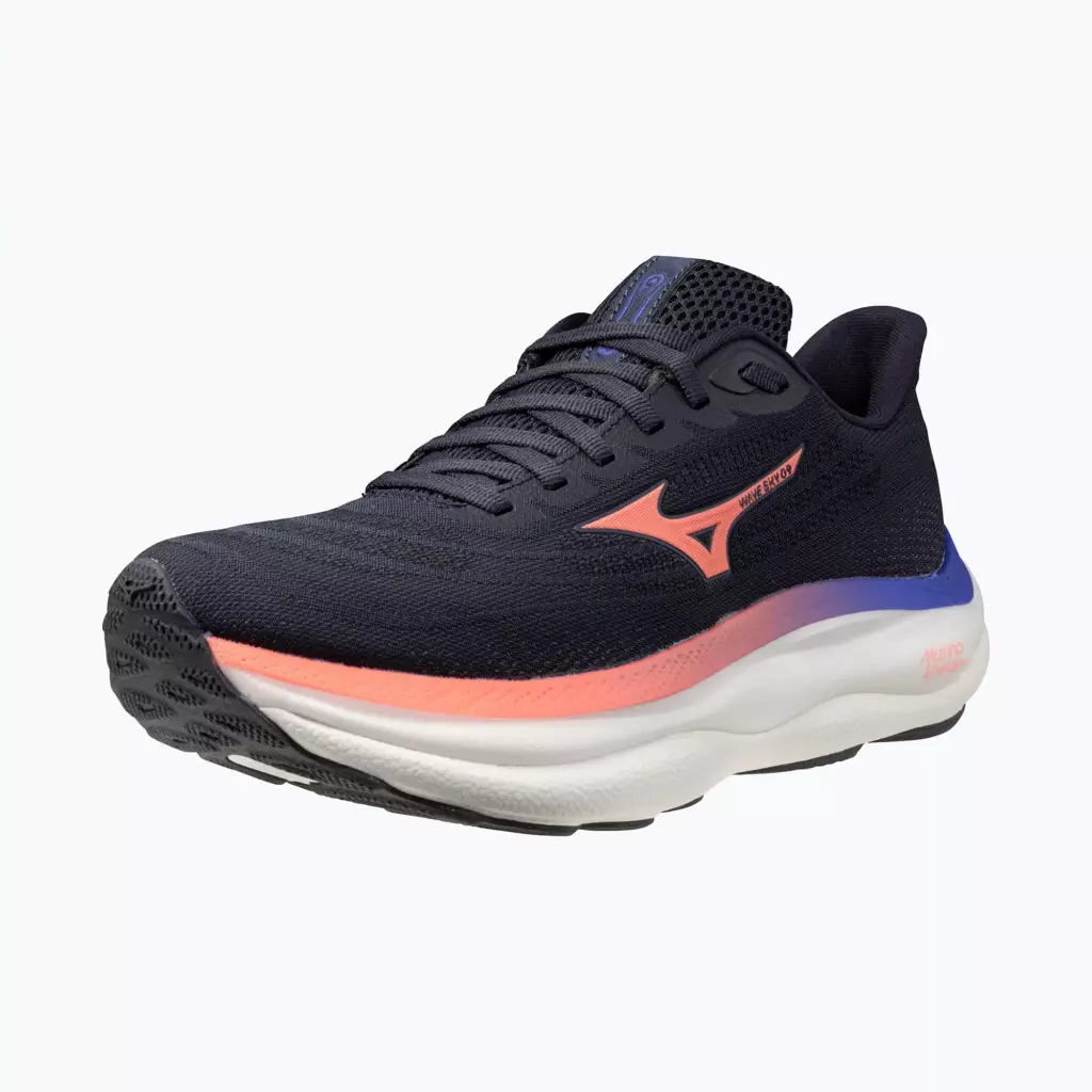 Женские Кроссовки для бега Mizuno Wave Sky 9 odyssey gray/striking coral/iris bloom