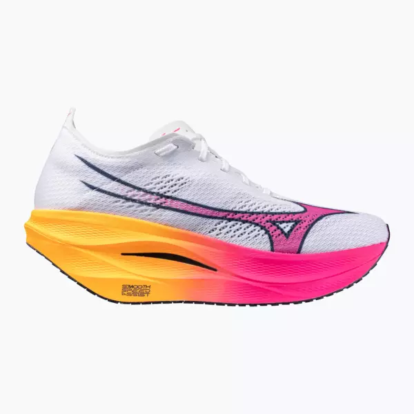Кроссовки для бега Mizuno Wave Rebellion Pro 3 white/pink tetra/tang orange