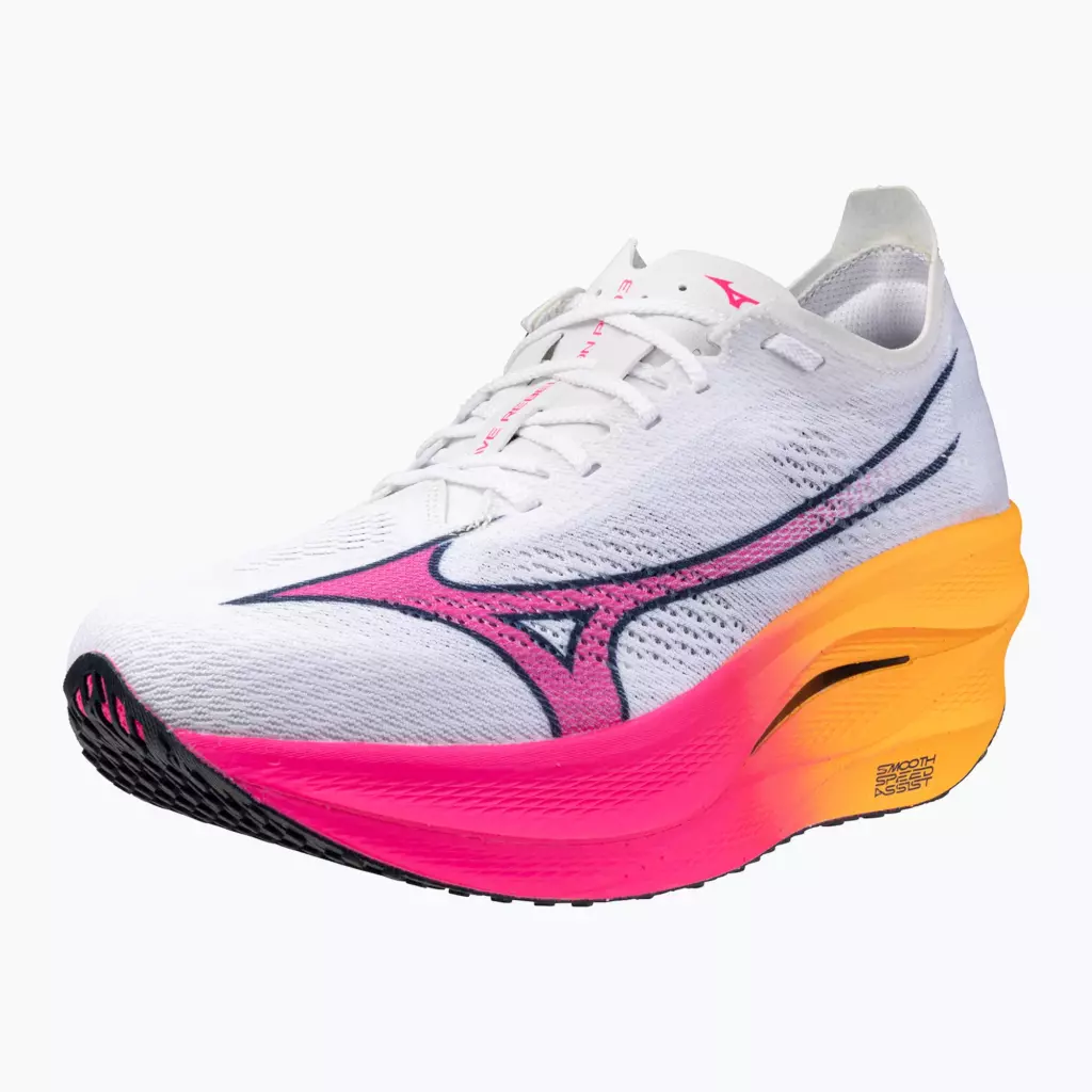 Кроссовки для бега Mizuno Wave Rebellion Pro 3 white/pink tetra/tang orange