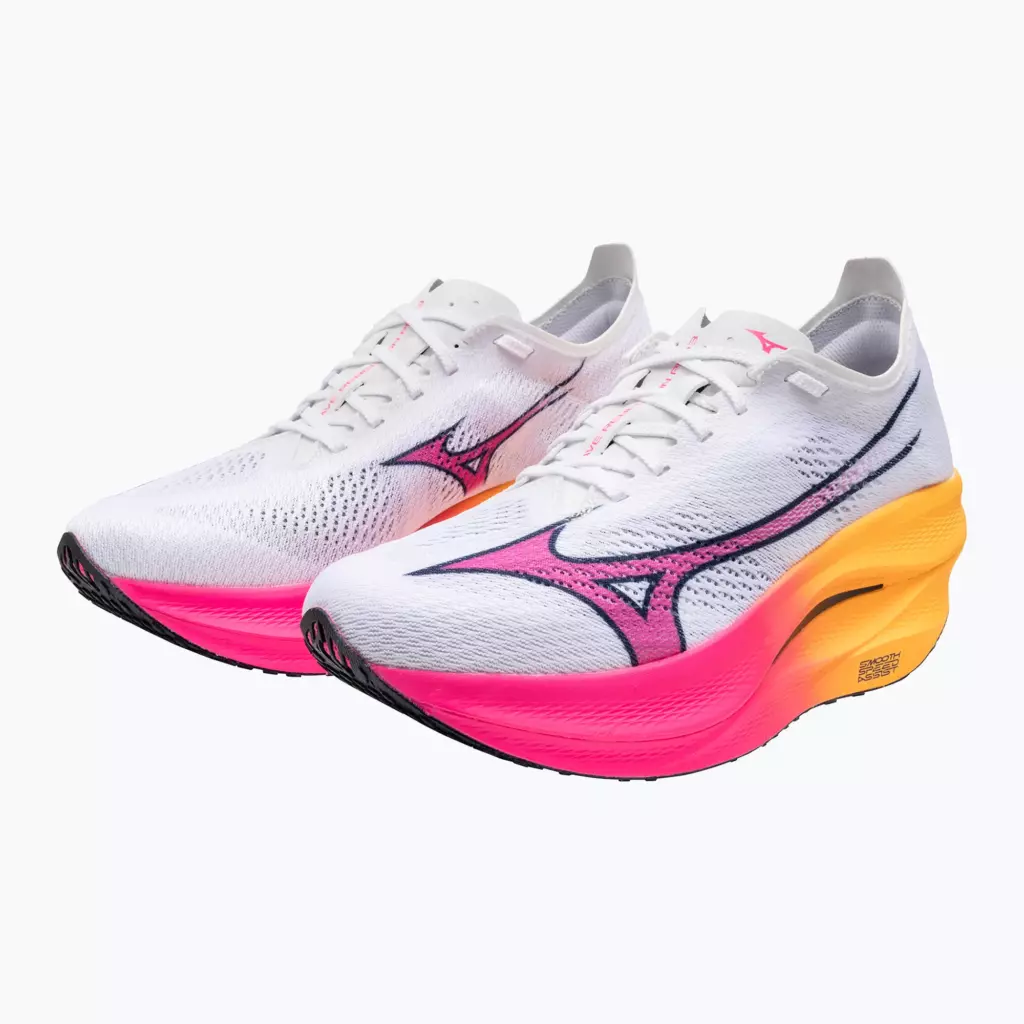 Кроссовки для бега Mizuno Wave Rebellion Pro 3 white/pink tetra/tang orange
