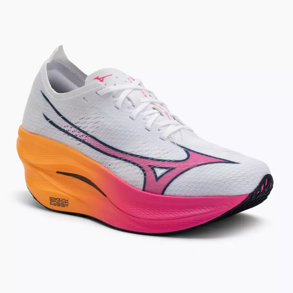 Кроссовки для бега Mizuno Wave Rebellion Pro 3 white/pink tetra/tang orange