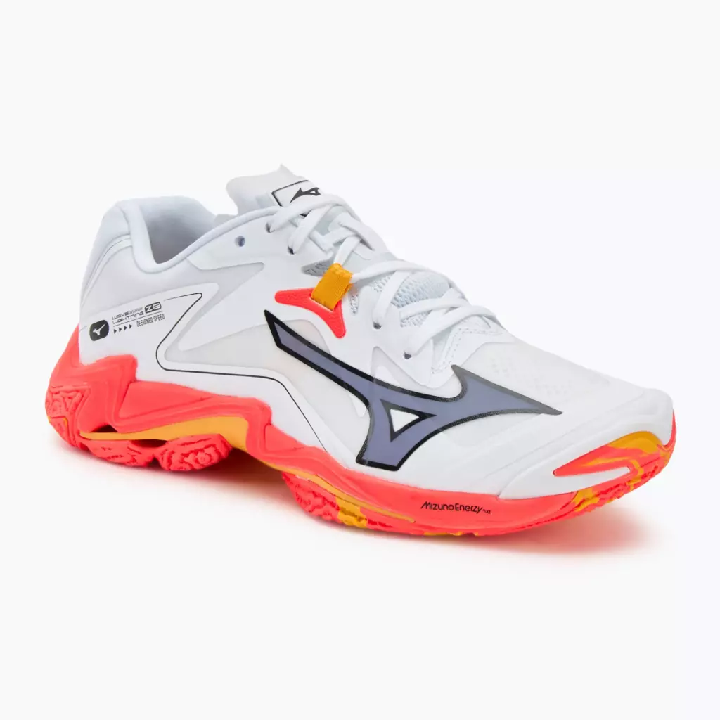 Кроссовки волейбольные Mizuno Wave Lightning Z8 white/fiery coral 2/citrus