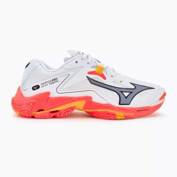 Кроссовки волейбольные Mizuno Wave Lightning Z8 white/fiery coral 2/citrus