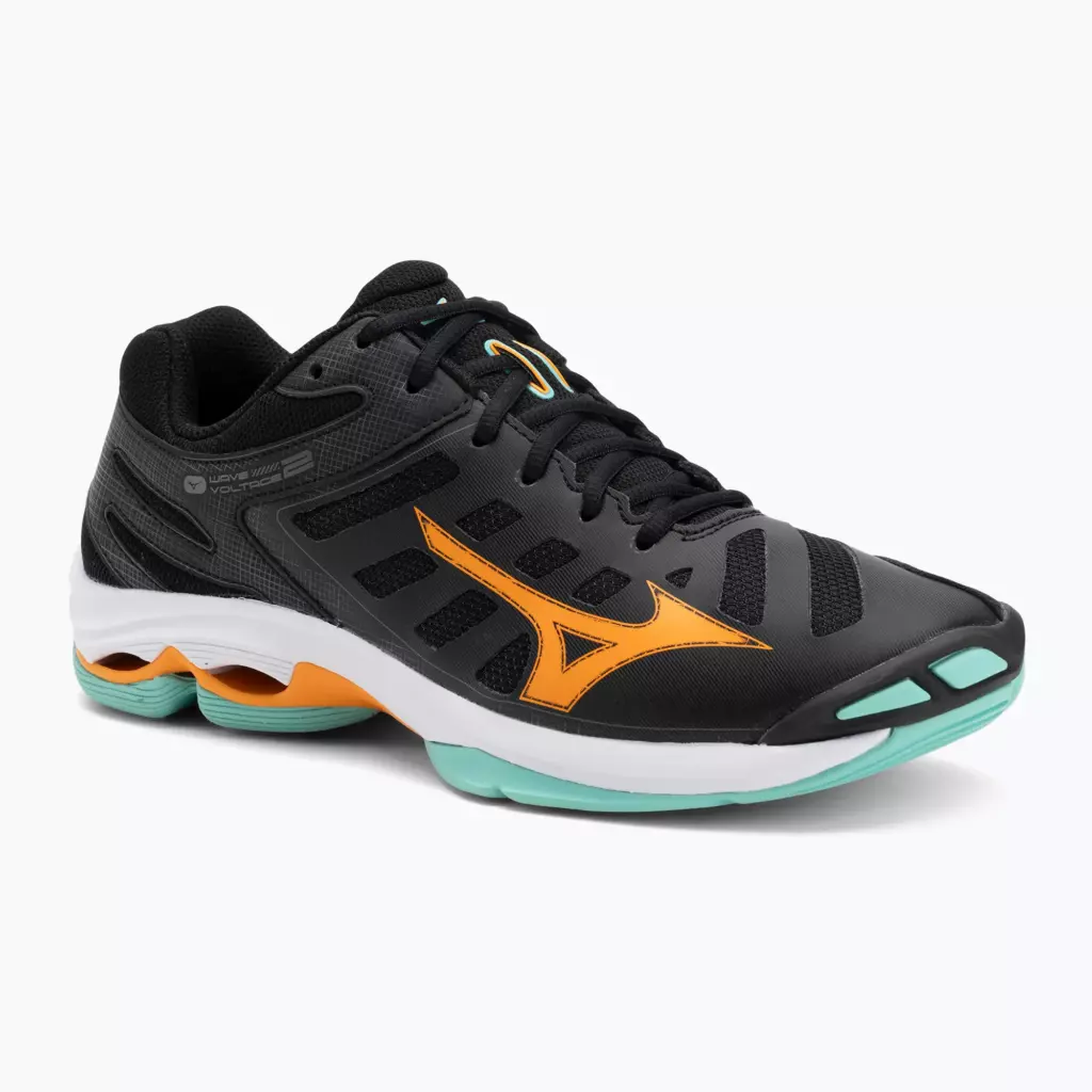 Кроссовки волейбольные Mizuno Wave Voltage 2 black/tangelo/ice green