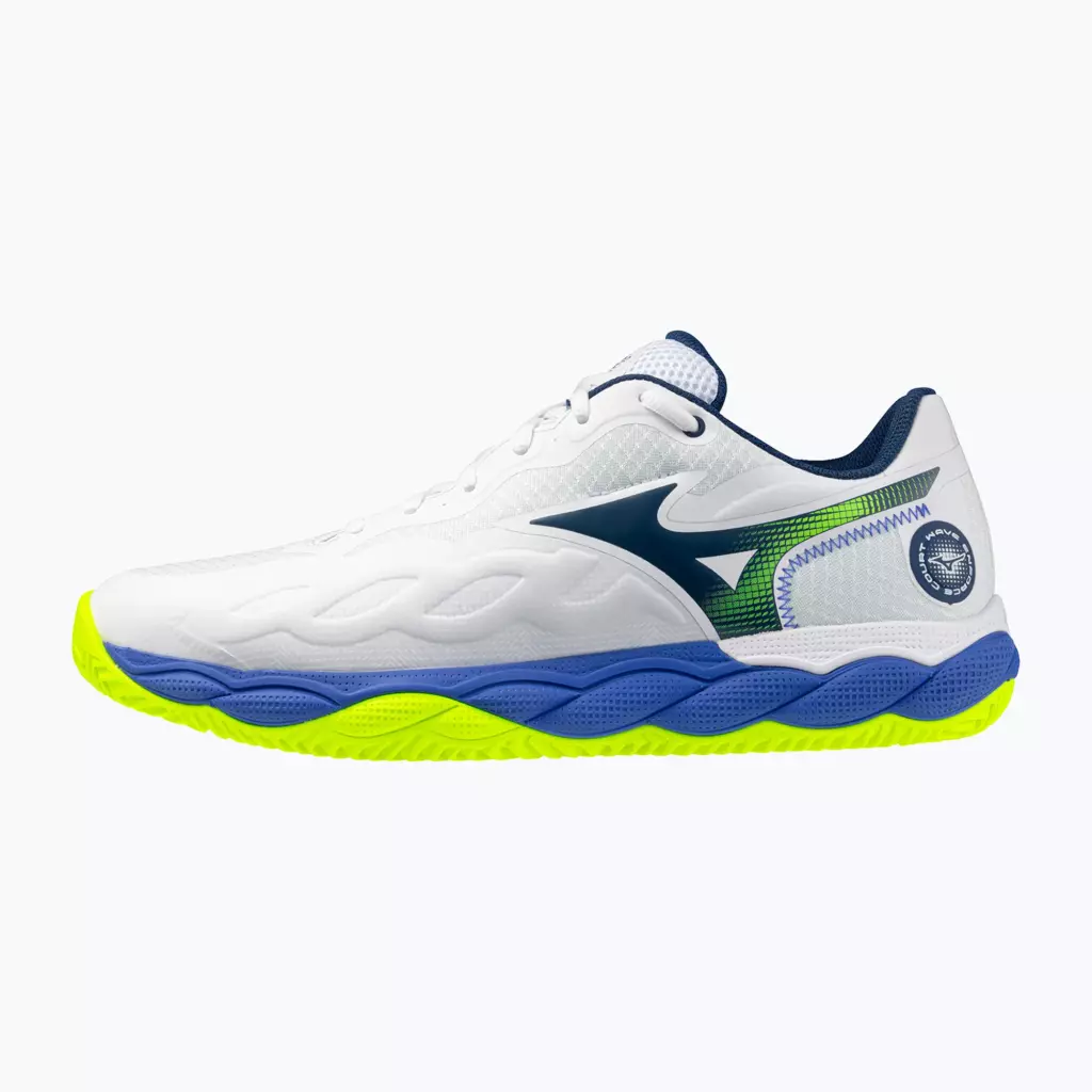 Теннисные кроссовки Mizuno Wave Enforce Court CC white/dazzling blue/ lightning