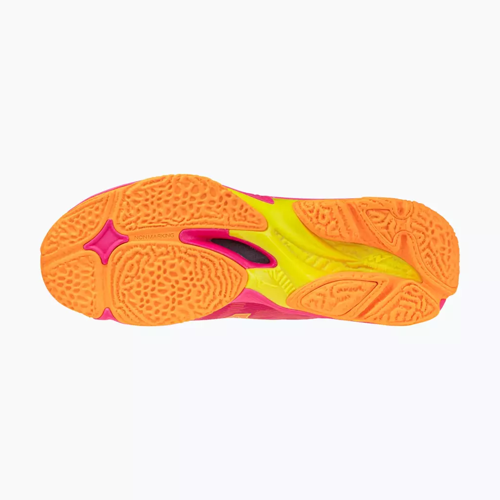 Кроссовки волейбольные Mizuno Wave Lightning Elite Mid pink tetra/fortune yellow/light
