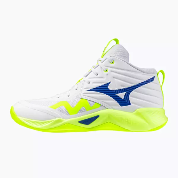 Кроссовки волейбольные Mizuno Wave Momentum Pro Mid white/lightning yellow/dazzling blue
